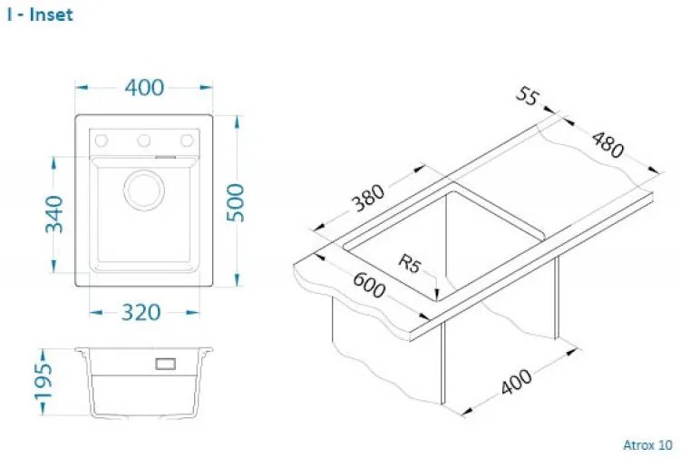 ALVEUS CZ ATROX 10 beton 81 + pop up sifon