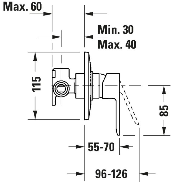 Duravit DC4210007010 - Sprchová batéria pre podomietkovú inštaláciu D-CODE, lesklý chróm