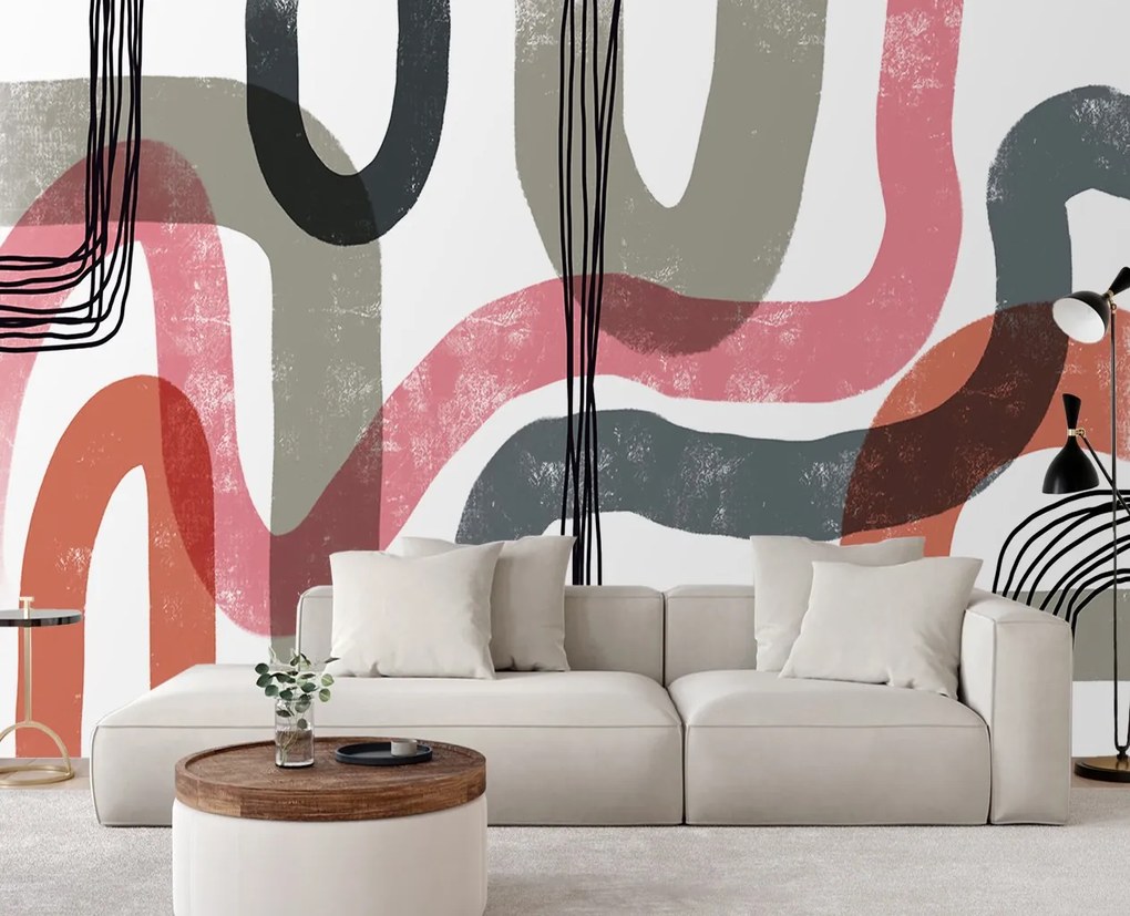 Gario Fototapeta Ružové línie Boho - Andrea Haase Materiál: Vliesová, Rozmery: 400 x 280 cm
