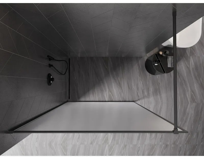 Mexen Kioto-XF, sprchová zástena s rámom 130 x 202 cm, 10mm sklo námraza, grafitový profil, 800-130-104-95-30-X