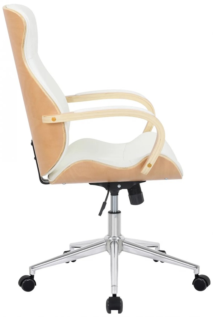 Design-Shop Kancelárska stolička Melilla - drevo natura - Biela