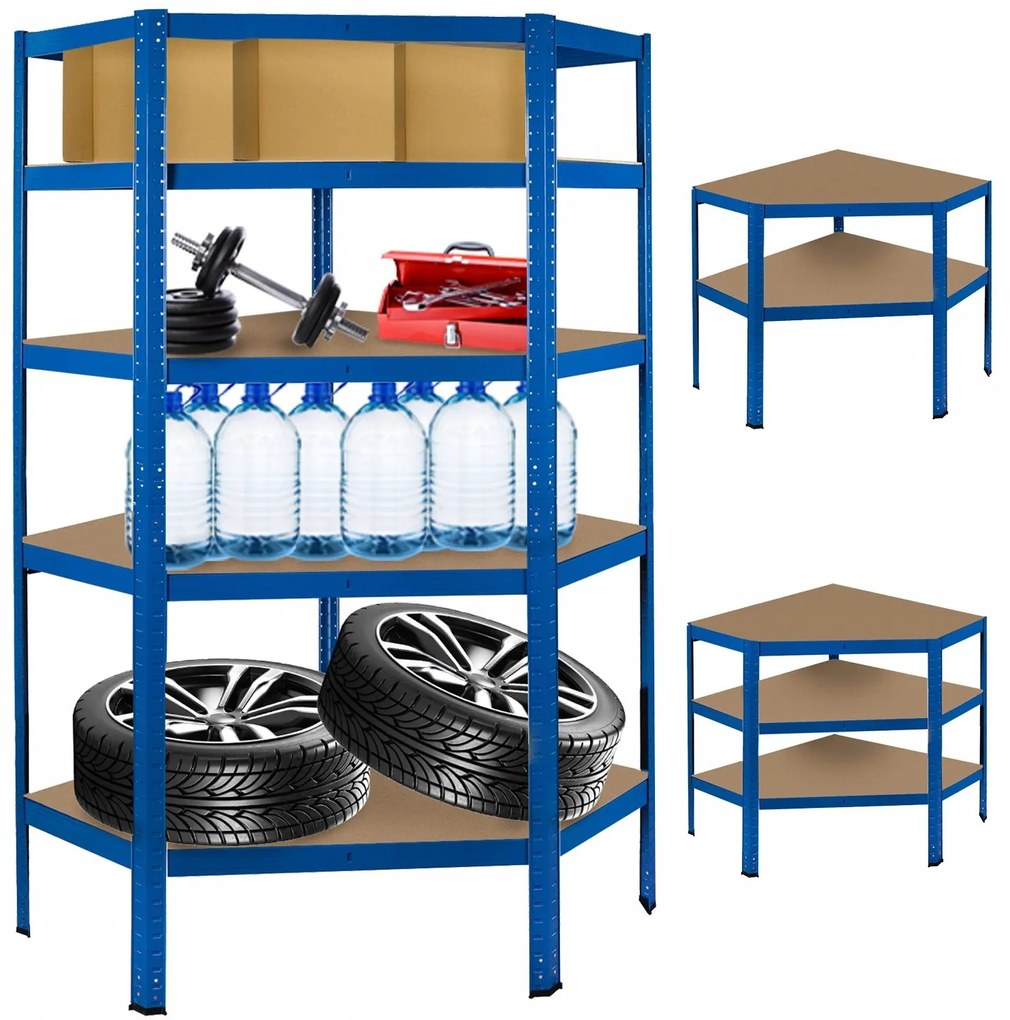 Malatec 13140 Rohový regál s MDF policami 1800 x 900 x 400 mm, 175 kg