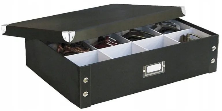 Zeller Present Triediaci organizér s priehradkami, na spodnú bielizeň, kravaty, opasky - TIE-BELT čierny