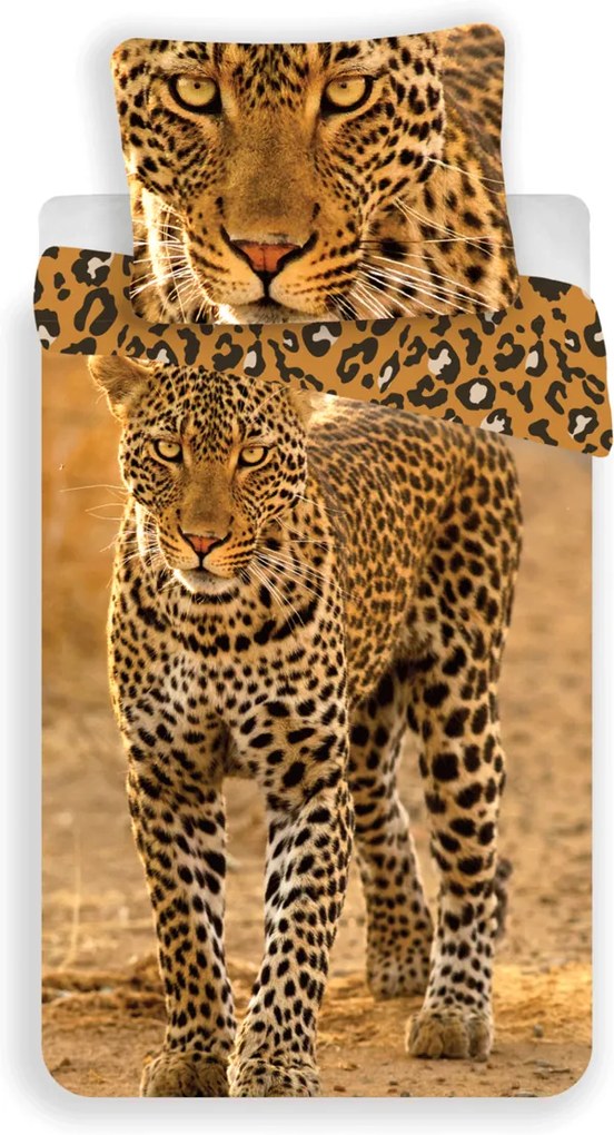 Jerry Fabrics bavlna obliečky Leopard 2017 140x200 70x90