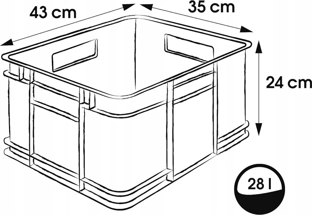 Keeeper 2. akosť - Úložný box pre domácnosť aj dielňu, BRUNO XL, 28L, 43 x 35 x 24 cm, transparentný