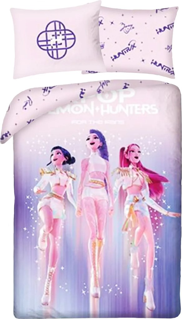 Bavlnené posteľné obliečky KPop Demon Hunters – motív HUNTR/X Performance - 100% bavlna - 70x90 cm + 140x200 cm