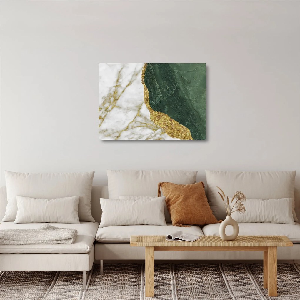 Sklenený obraz - Zelený mramor N⁰3 (70x50 cm)