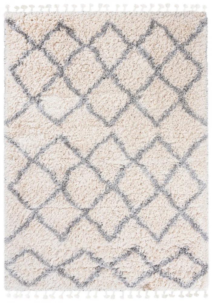 Kusový koberec shaggy Axaya krémový, Velikosti 140x200cm