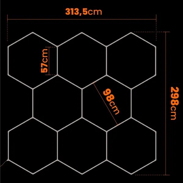 LED stropné svietidlo LED/350W/85-265V 6500K 313x298 cm CRI 90 IP44 biela