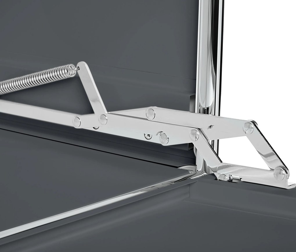 Nízka kovová odkladacia skrinka »CN3« s výklopnými priehradkami, sivá