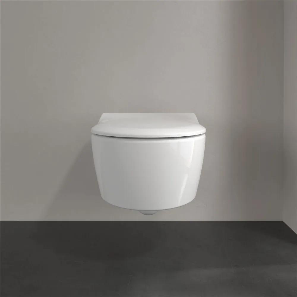 VILLEROY &amp; BOCH Avento Combi-Pack, závesné WC s DirectFlush + WC sedátko s poklopom SlimSeat, s QuickRelease a Softclosing, biela alpská, 5656RS01
