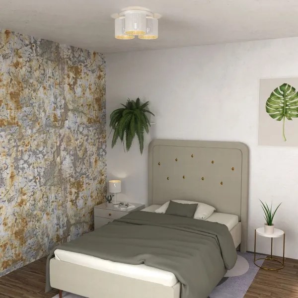 Luster prisadený LOFT SHADE 3xE27/60W/230V biela/zlatá