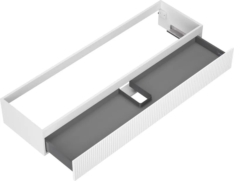 Mexen Rivel, kúpeľňová skrinka 160 cm, 1 zásuvka, drážkovaná, biela matná, 91A20-16023-1-BF01