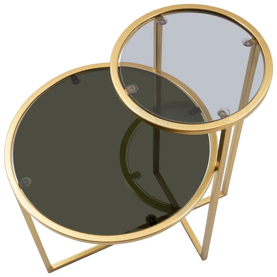 Okrúhly konferenčný stolík v zlatej farbe 40x50 cm - Mauro Ferretti