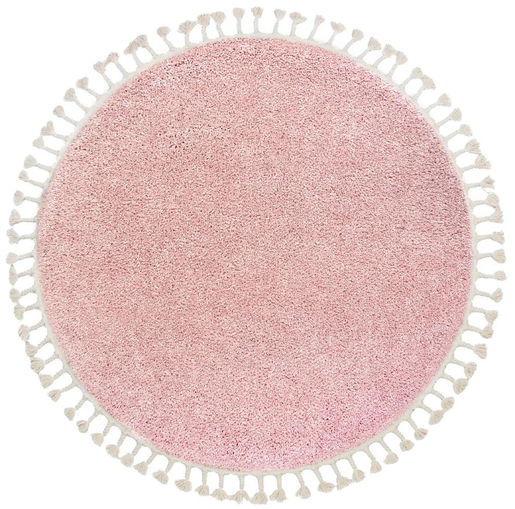 Dywany Łuszczów Kusový koberec Berber 9000 pink kruh - 160x160 (priemer) kruh cm