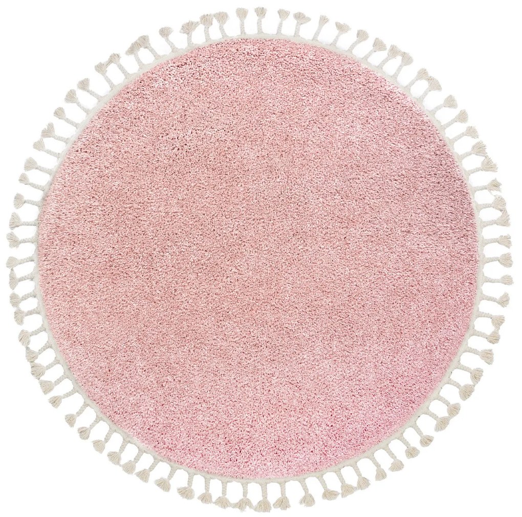 Kusový koberec Berber 9000 pink kruh, 160x160 (priemer) kruh, ružová, obývacia izba, Dywany Łuszczów