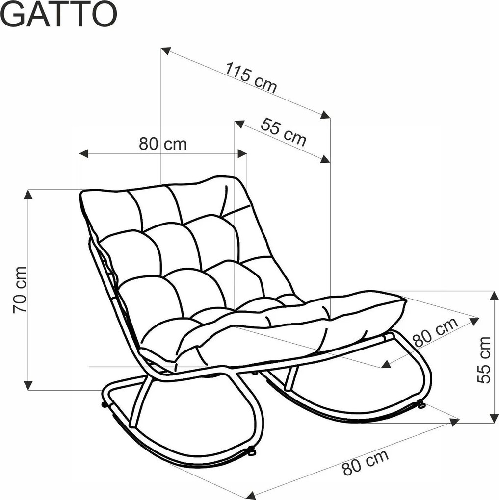 Hojdacie kreslo Gatto sivé