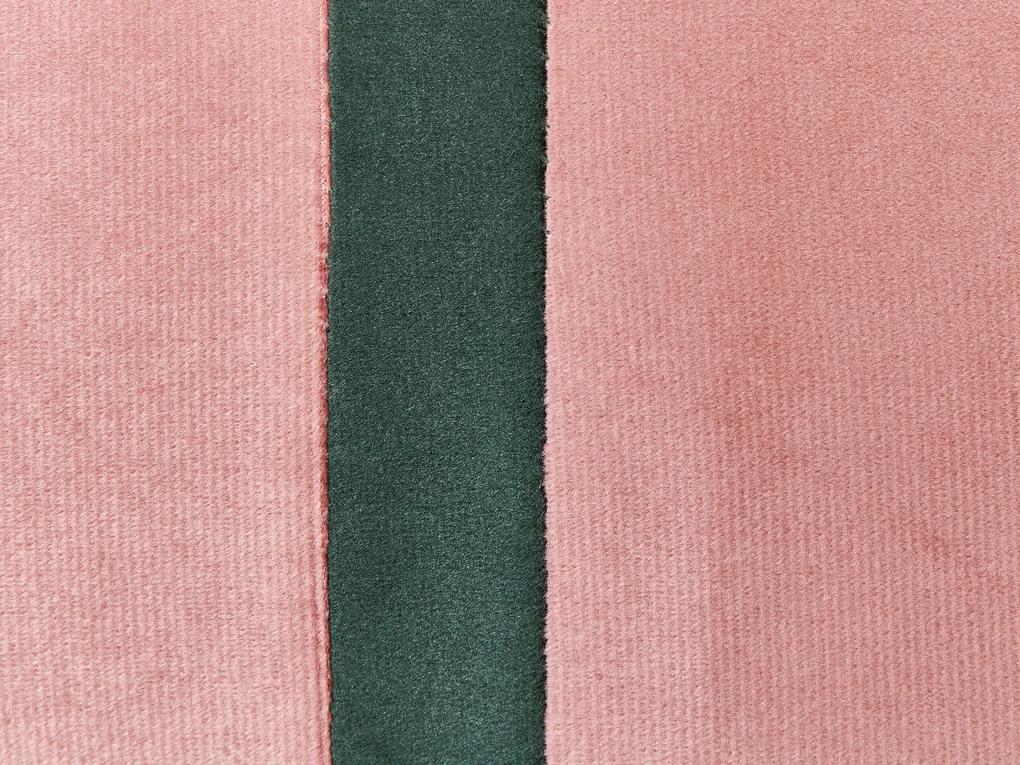 Sada 2 zamatových vankúšov s pásikavým vzorom 35 x 60 cm ružová CRODYLINE Beliani