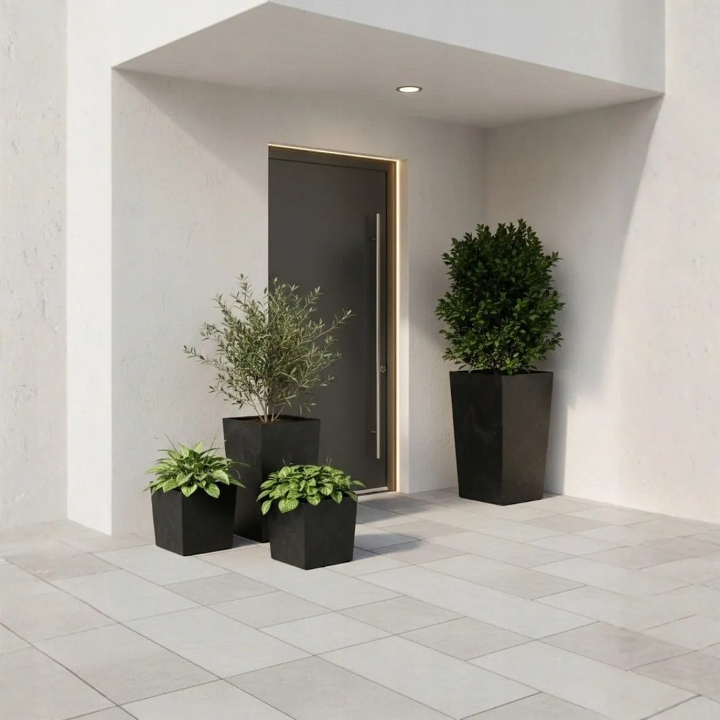 Sada 3 ks květináčů Walter černý beton