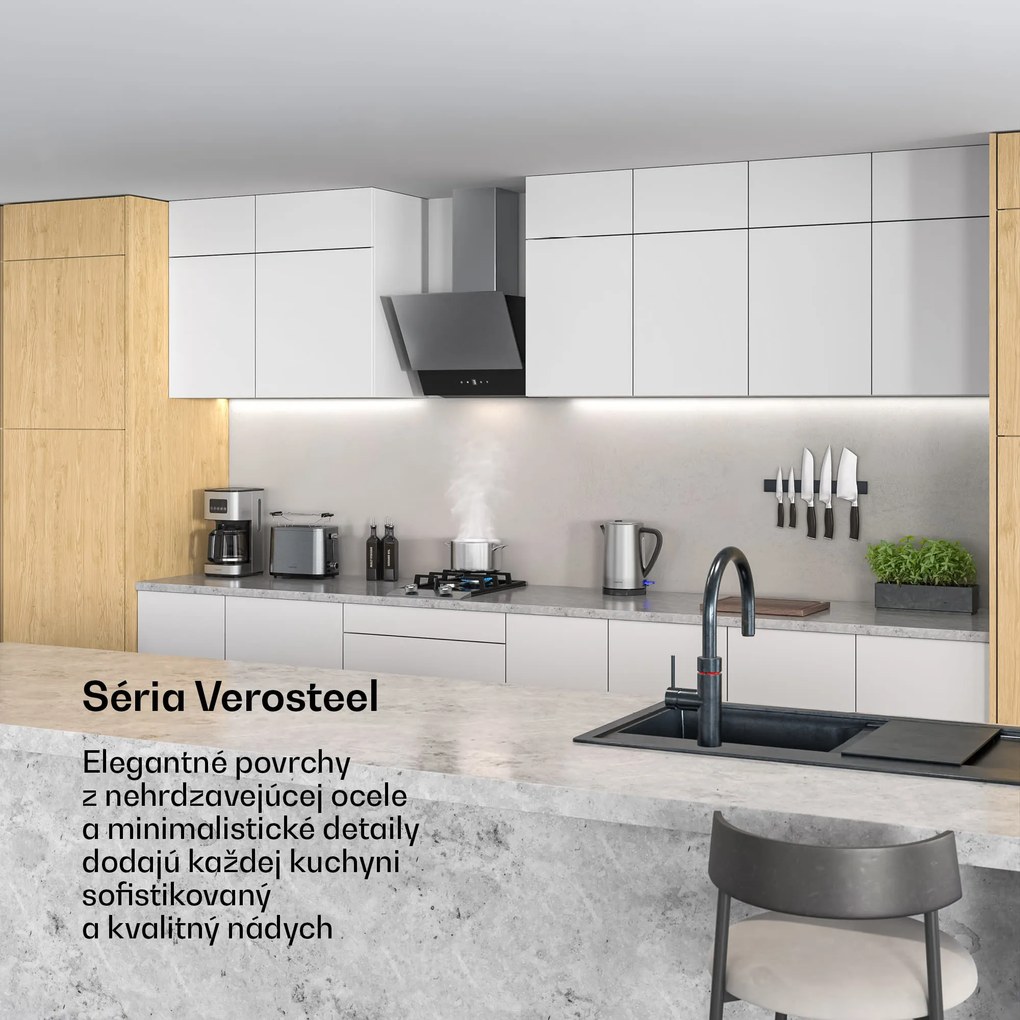 Klarstein Verosteel odsávač pár | Elegantný, minimalistický, výkonný | Trieda A | 624 m³/h | 45 cm