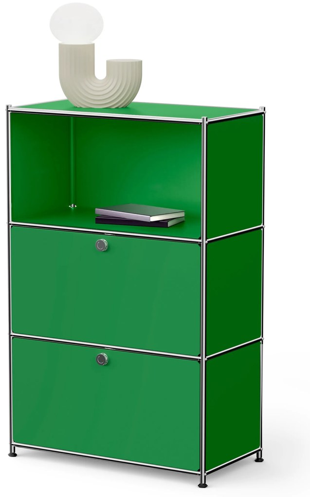 Komoda Kovová komoda »CN3« s výklopnými priečinkami, zelená
