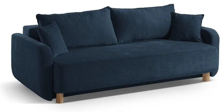 Tmavomodrá rozkladacia pohovka s úložným priestorom 231 cm Elen – Micadoni