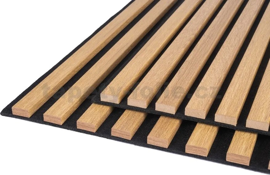 Akustické dekoračné panely dub svetlý 3D lamely na filcovom podklade 270 x 40 cm