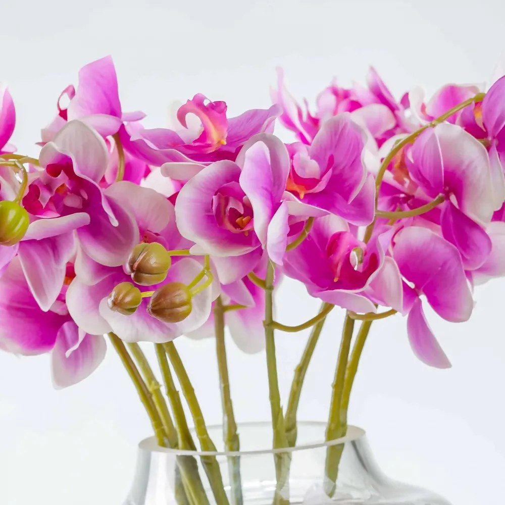 Umelá orchidea SILVIA bielo-purpurová. Cena uvedená za 1 kus.
