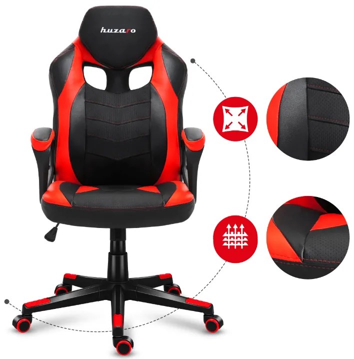 Červeno čierne herné kreslo z kolekcie FORCE 2.5