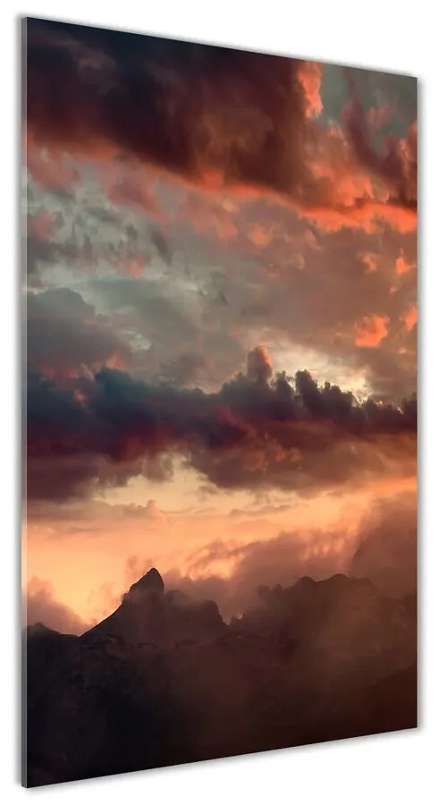 Foto obraz akrylový Západ slnka hory pl-oa-70x140-f-90609919