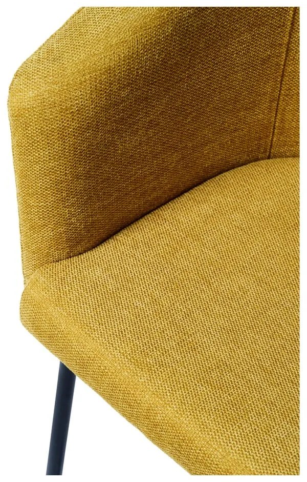 Čalúnené jedálenské kreslo s podrúčkami v horčicovej farbe Easton – Unique Furniture