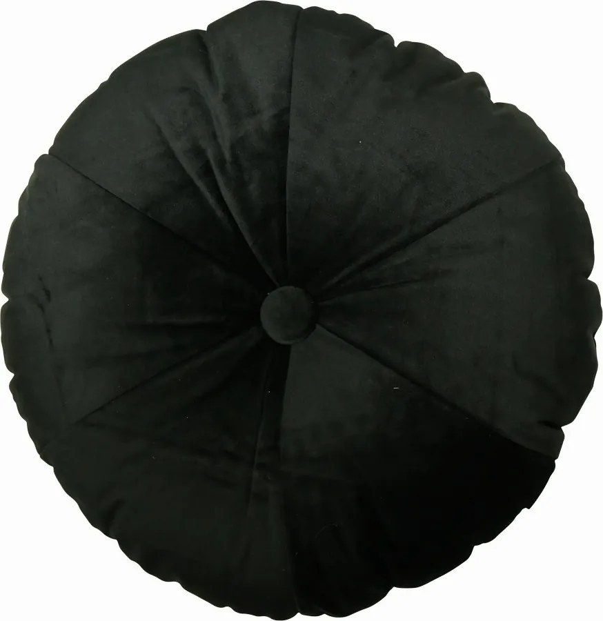 Čierny guľatý zamatový vankúš Felis - 40 * 40 * 10cm