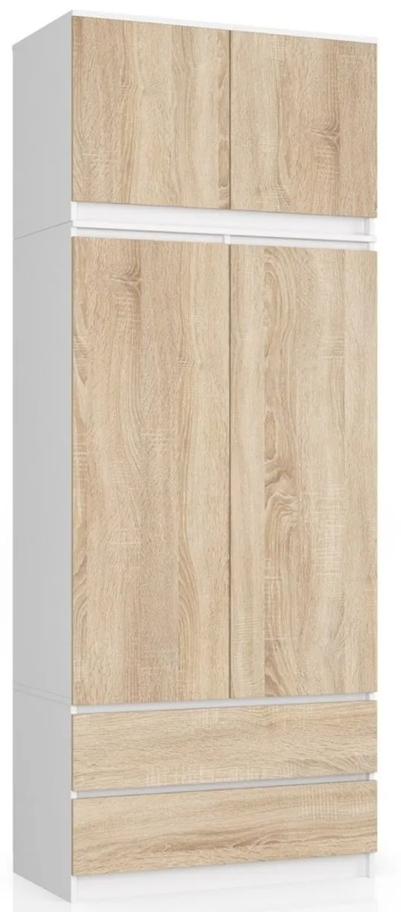 Nástavec na skriňu Star 90 cm biely/sonoma