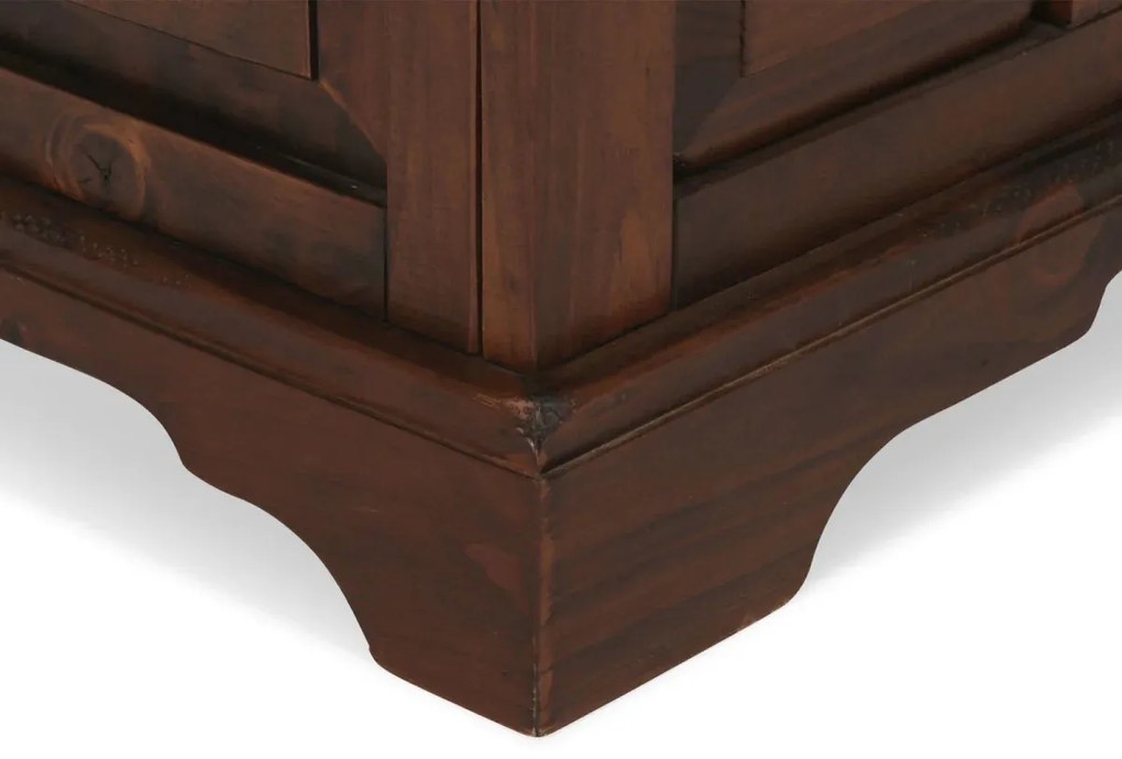 furniture-nabytek.cz - Masivní komoda Highboard Catana z borovice, hnědá, lakovaná – 107×45×130 cm