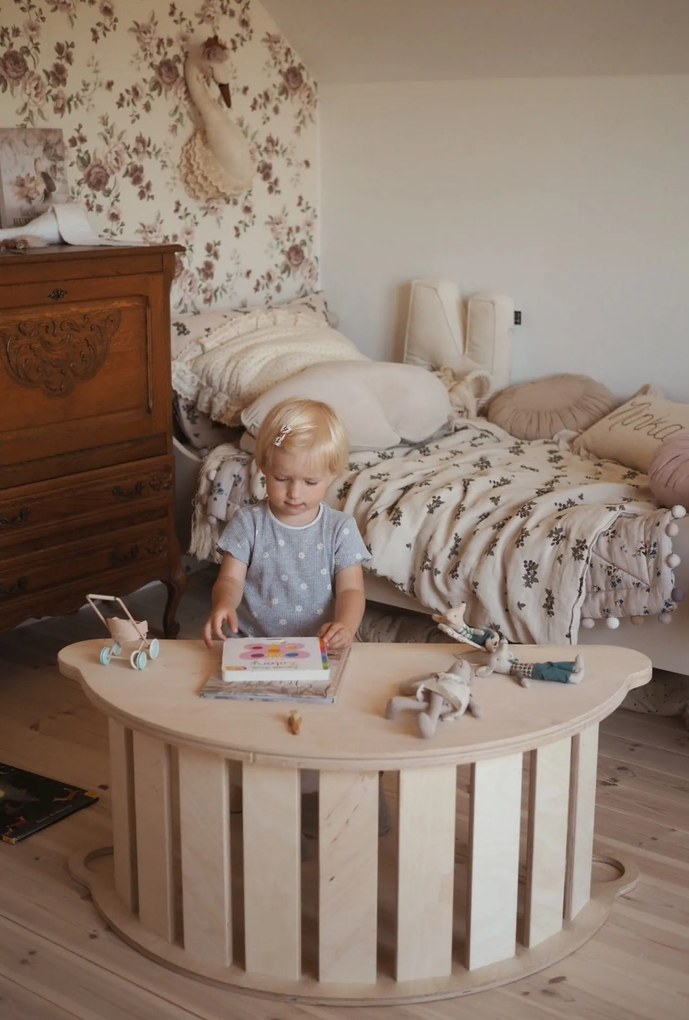 Detská pracovná doska k montessori hojdačke malá - telová /nude/