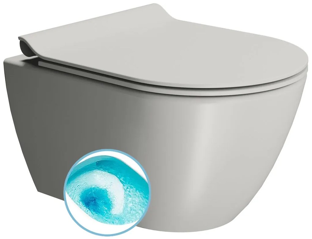 GSI GSI, PURA závesná WC misa, Swirlflush, 36x50cm, šedá matná, 881617