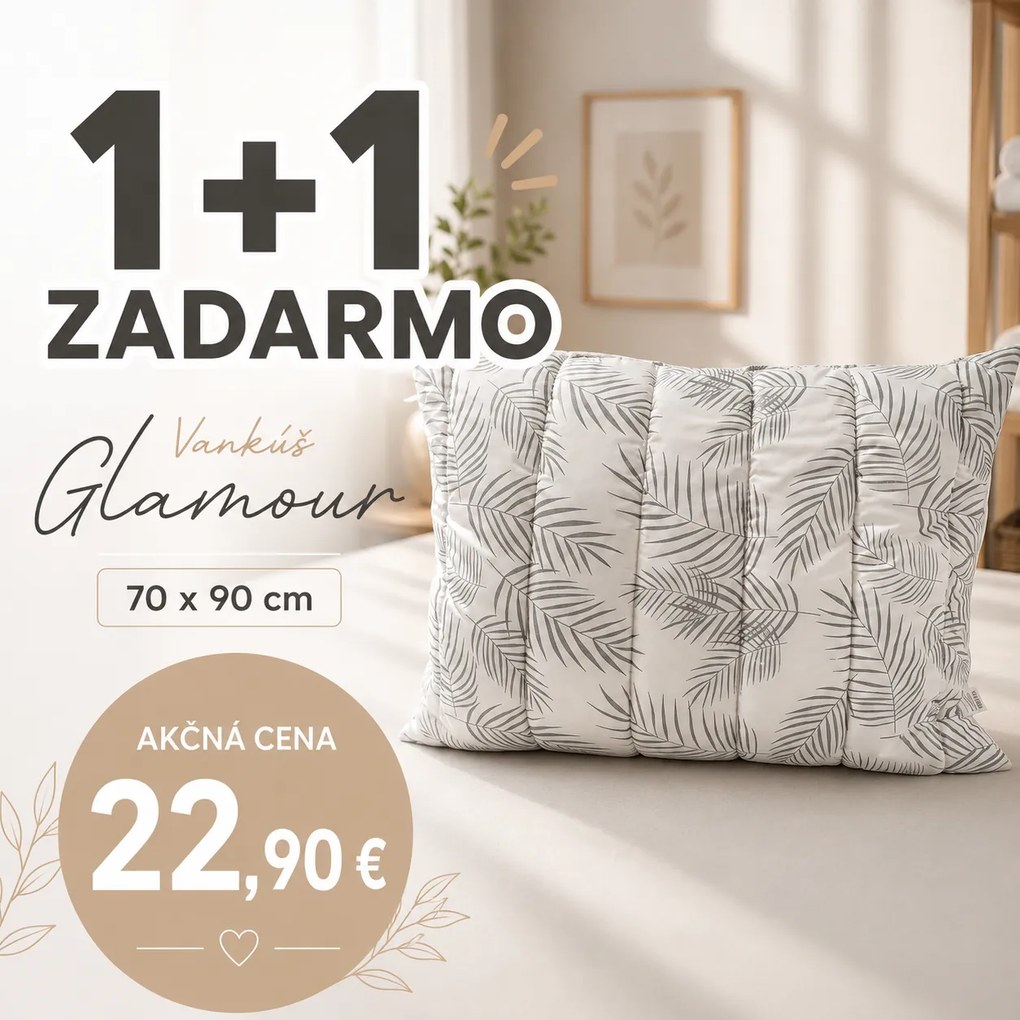 INTERMEDIC SK 1+1 Zadarmo Vankúš štepovaný z mikrovlákna Glamour 70x90 cm