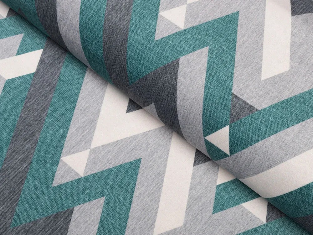 Biante Zamatová obliečka na vankúš Tamara TMR-026 Zeleno-sivý designový cik-cak 70 x 90 cm
