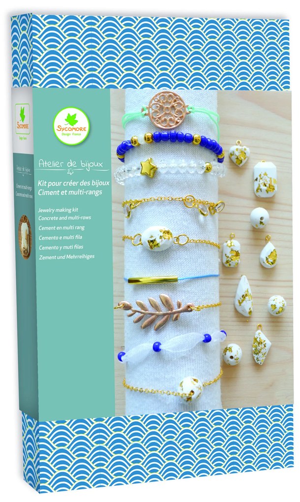 Výroba šperkov - náramky a šperky z cementu a zlatej fólie