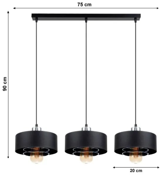 Luster na lanku VEST 3xE27/60W/230V