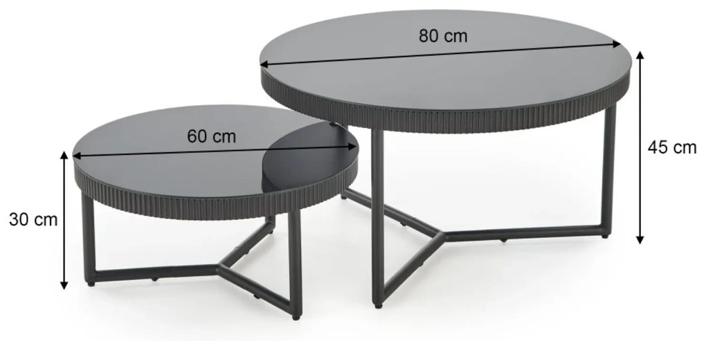 Konferenčný stolík Cosmo 60 cm čierny