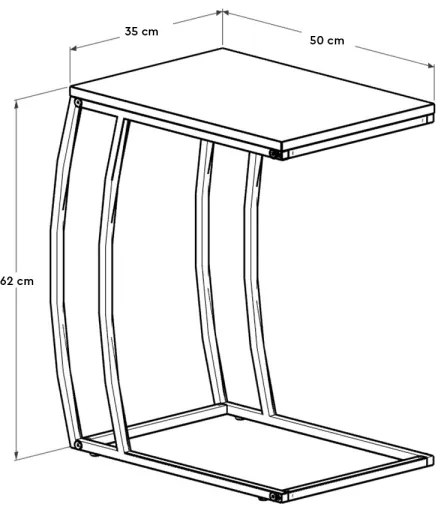 Odkladací stolík 65x35 cm čierna