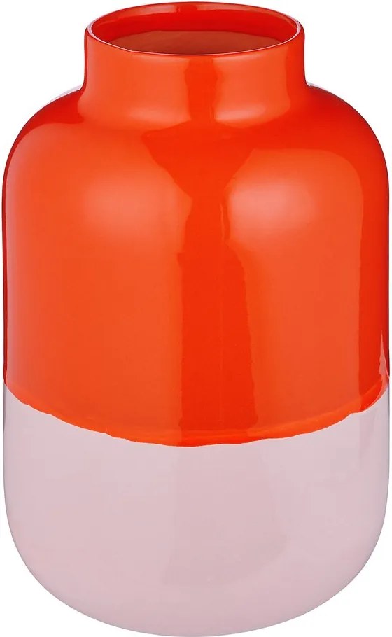 TWO TONE Váza 22 cm - oranžová/ružová