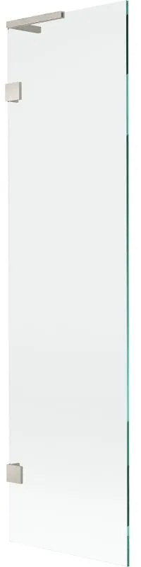 Mexen, Mexen Lunar L 1-krídlová vaňová zástena 50 x 150 cm, transparentná, brúsený nikel - 897L-050-000-97-00