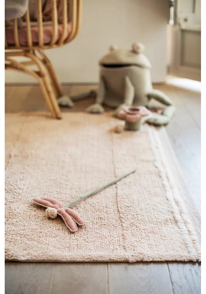 Svetloružový prateľný ručne tkaný bavlnený koberec 120x160 cm Bloom Rose – Lorena Canals