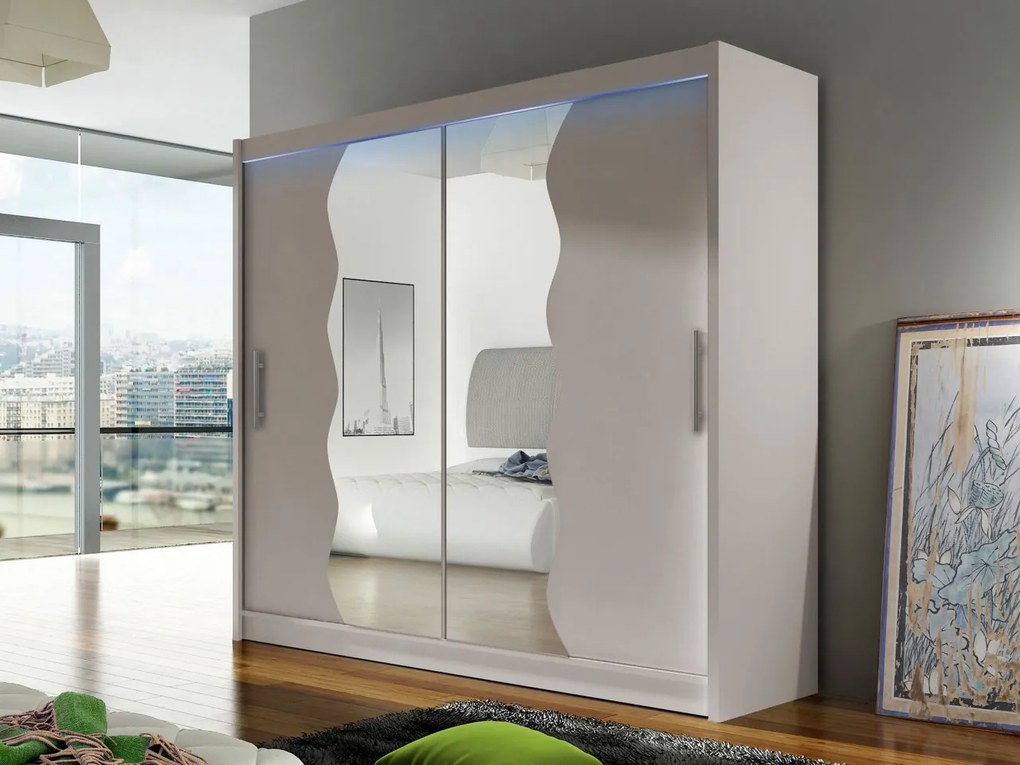 Skriňa London X, Farby: sonoma, Osvetlenie: osvetlenie LED RGB - farebné