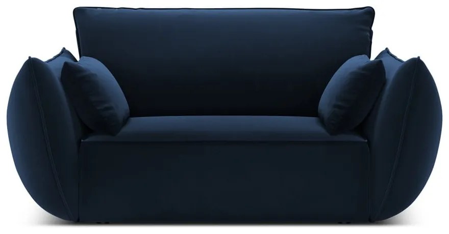 Tmavomodré zamatové kreslo Vanda – Mazzini Sofas