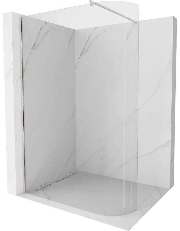 Mexen Kioto, sprchová zástena Walk-In 80 x 200 cm, 8mm číre sklo, brúsená oceľ profil, 800-080-101-97-06