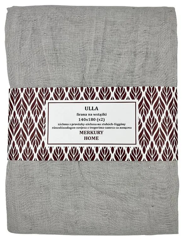 Záclona s provázky Ulla polyester svetlo sivá 140x180 Merkury Home II/22