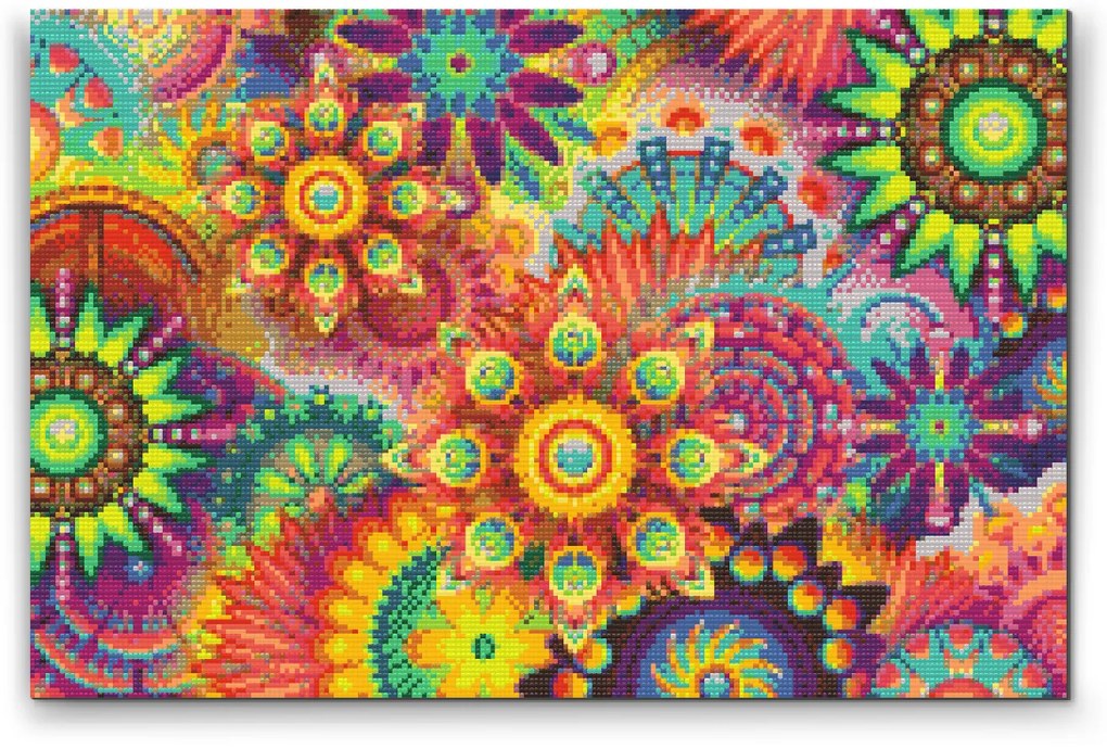 Gario Diamantové maľovanie Mandala 6 Rozmery: 60 x 40 cm, Rámovanie: Iba zrolované plátno, Diamanty: Okrúhle